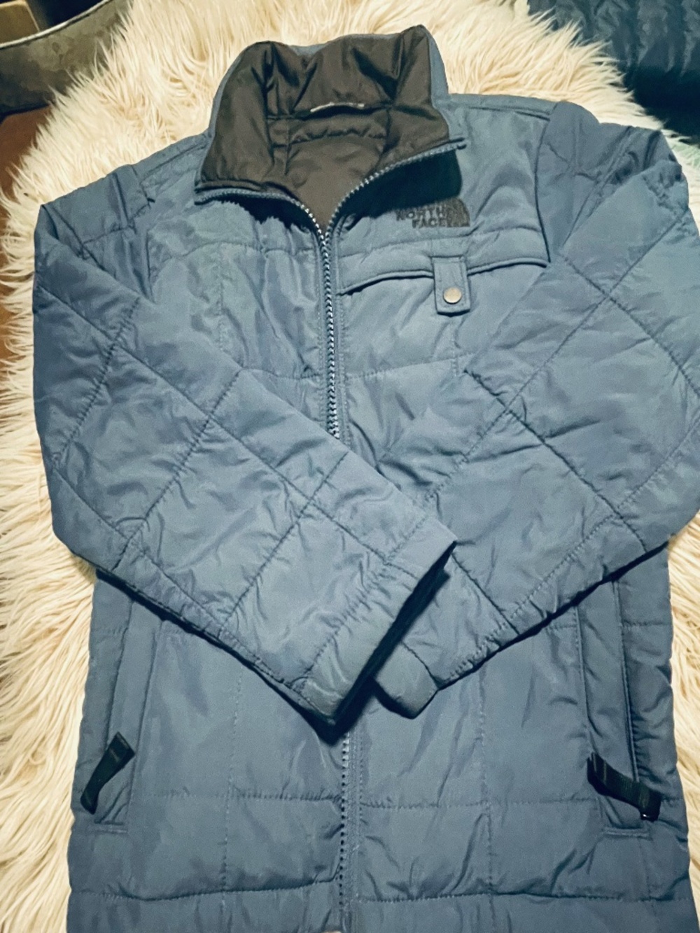 Boy's Navy/dark blue and black North face Jacket